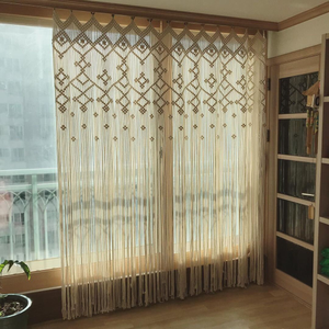 Cortina de Macramé de Diseño Grande, Hermosa Decoración de Pared Hecha a Mano, Cortinas y Cenefas Premium - Product Image 2