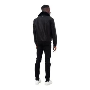 Veste en cuir personnalisée Doger pour moto, veste bomber de course d'hiver, fermeture éclair, cuir PU gaufré, veste universitaire pour hommes - Product Image 3