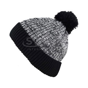 Chapeau en tricot jacquard à pompon de haute qualité, prix de gros, chapeau en tricot à pompon d'hiver, faible MOQ - Product Image 1