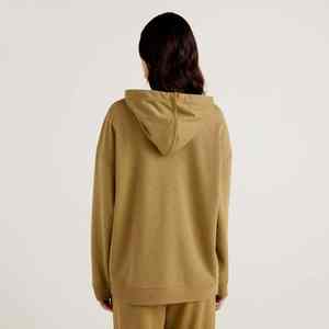 Sudadera con capucha de longitud completa para mujer con hombros caídos, sudaderas con capucha transpirables y antiarrugas para mujer, Sudadera con capucha sólida OEM - Product Image 4