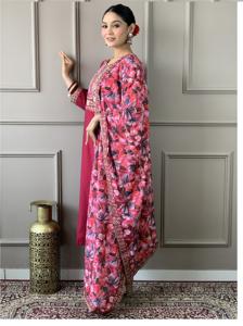 Pure Viscose Chanderi Femmes Kurti Pantalon avec Crêpe Séquence Dupatta Disponible au Meilleur Prix Pour Ethnique Partywear Lady Apparels - Product Image 3