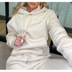 Sudaderas con capucha de manga larga con cremallera y logotipo bordado personalizado, sudadera informal transpirable de peso pesado para gimnasio y fitness para mujer - Product Image 1