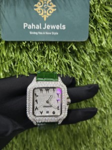 Montre mécanique de luxe en acier inoxydable carrée en cuir pour homme, édition limitée, 12 mm, hip-hop, affaires, entièrement sertie de diamants moissanite - Product Image 4