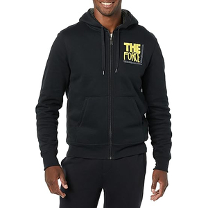 Sudadera con capucha unisex con cremallera, corte holgado y drapeado, tejido transpirable, retención térmica estable, en venta. - Product Image 5