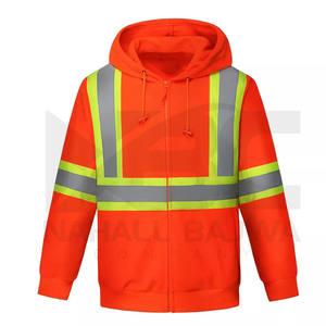 Sudadera con capucha de trabajo de seguridad reflectante de poliéster de alta calidad, jersey de manga larga, chaqueta de seguridad, ropa de trabajo con logotipo personalizable de alta visibilidad - Product Image 1