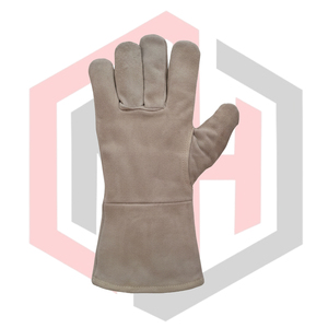 Guantes de Soldadura de Cuero Gris Resistentes al Calor y al Fuego, Antiestáticos, para Soldadura MIG, TIG, Stick, Barbacoa, Parrilla, Chimenea, Resistentes a Desgarros, 11 oz, 14 Pulgadas - Product Image 3