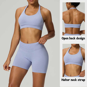 OEM/ODM Compression personnalisée Fitness Active Wear 2 pièces Scrunch Butt Design Womens Sports Gym Yoga Set Running Workout / Mouz IND - Product Image 1