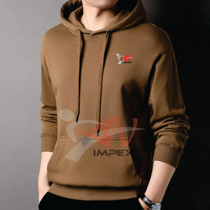 เสื้อฮู้ดผู้ชายผ้าฝ้ายฟลีซ 100% สีพื้น ดีไซน์พิมพ์ลายนูนปรับแต่งได้เต็มที่ ขายดีในฤดูหนาว ระบายอากาศได้ดี เป็นมิตรกับสิ่งแวดล้อม แห้งเร็ว - Product Image 4