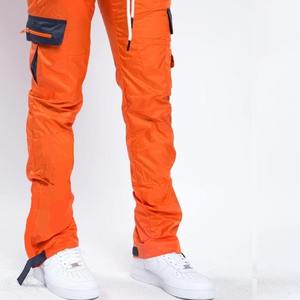 2024 otoño Streetwear pantalones de chándal de cintura alta personalizados para hombres Casual cordón Cargo pantalón apilado puño recto para la temporada de primavera - Product Image 3