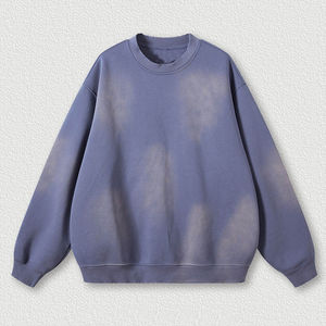 Sudadera de Cuello Redondo para Hombre, 100% Algodón, Lavado Ácido, Hombros Caídos, Personalizable con Logotipo, Alta Calidad - Product Image 4