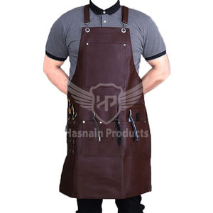 Wholesale Price Custom Label Cheap Price Comfortable Size Hot Sales Factory Made Personalized logo Genuine <b>Leather</b> <b>Apron</b> - Product Image 2