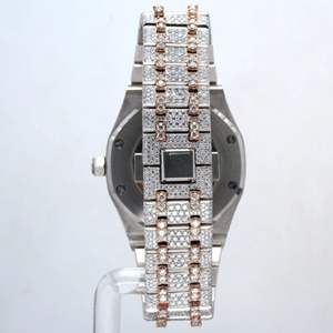Luxe 2024 mécanique diamant montres Hip Hop Bussdown fabriqué en acier inoxydable Vvs Moissanite plein glacé montre pour hommes femmes - Product Image 3