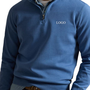 Premium Double-Knit Quarter-Zip Pullover Men <b>Top</b> Custom Printed Stand Collar Sweatshirt Customized Color 3D Embroidery Spring - Product Image 4
