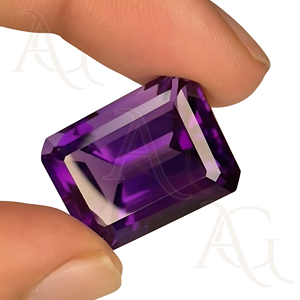 Grosse améthyste octogonale cultivée en laboratoire Pierres précieuses à facettes pour la fabrication de bijoux Pierres précieuses synthétiques cultivées en laboratoire - Product Image 3