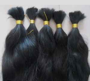 Acheter 28-30 Pouces Vague Droite Sud Indien Vierge Remy Extensions de Cheveux Naturel Noir Couleur en Ligne - Product Image 4