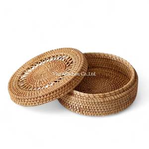 Vietnamese Handmade Rattan <b>Storage</b> <b>Box</b> With Natural Texture For Stylish Home <b>Storage</b> And Interior <b>Decoration</b> - Product Image 2