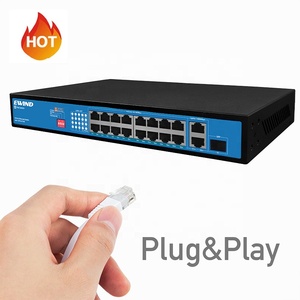 Nhanh chóng không được quản lý 16 PoE cổng Ethernet HUB + 2*1000m SFP PoE chuyển đổi 10/100 Mbps mạng chuyển đổi - Product Image 3