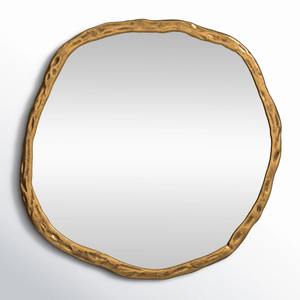 Grand miroir mural carré Art Déco, cadre en métal doré, miroir de vanité asymétrique, miroir de salle de bain écologique pour double vasque - Product Image 5