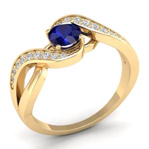 Anillo de Plata de Ley 925 con Moissanita y Zafiro Azul Hecho a Medida por REYES, Joyería de Lujo para Mujer, Compromiso, Boda - Product Image 2