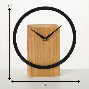 Reloj de Mesa de Madera y Metal con Funcionamiento a Pilas, Ecológico, Impermeable, Crea una Atmósfera Acogedora en Salas de Estar, Oficinas y Dormitorios - Product Image 2