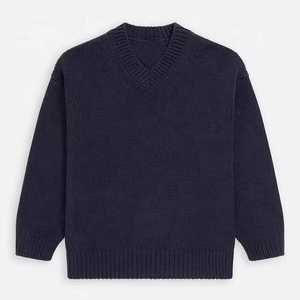 Pulls en maille de haute qualité avec logo personnalisé, hiver, uni, col rond, manches longues, respirant, 100% coton, doublure en laine - Product Image 4