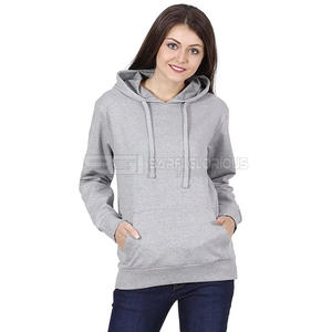Women's Cotton Hooded Yoga Top Winter Cropped Hoodie with Drawstring Hem and Drop Shoulder Active Training Sports <b>Jacket</b> - Product Image 3