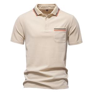 Polo clásico de Color sólido para hombre 2025, Polo de manga corta para hombre, Polo social informal de negocios de alta calidad para hombre con bolsillo - Product Image 1