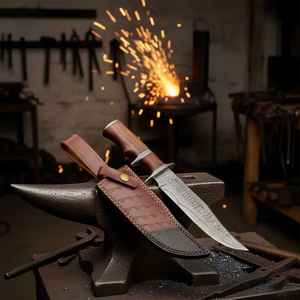 Cuchillo de Caza de Acero de Damasco Hecho a Mano con Mango de Madera para Supervivencia al Aire Libre, Campamento, Pesca, Cuchillos de Caza con Hoja de Acero de Damasco - Product Image 2