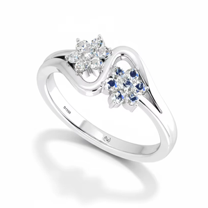 Anillo de oro de 14 quilates y diamantes naturales de diseño clásico para mujer 0.30Ctw - Product Image 1