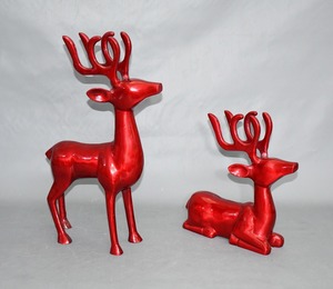 Reno rojo Centro de mesa de Navidad Venta al por mayor Elementos decorativos Casa de vacaciones Cálido Elementos de metal de bienvenida plástico artificial - Product Image 3