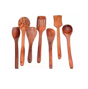 Mango Wooden Kitchen Utensils Wooden Cooking Spoons Cooking Spurted Set of 2 Kitchen <b>Tool</b> Cooking - Product Image 5