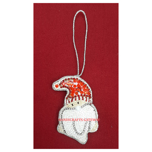 Adornos colgantes de Navidad con bordado Zari de la mejor calidad, forma personalizada, producto de acabado fino de decoración de Festival de Navidad - Product Image 1