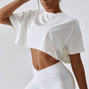 2025, Top corto para mujer, camisa recortada lisa, camisetas de gran tamaño de alta calidad, camisetas de manga corta para mujer - Product Image 1