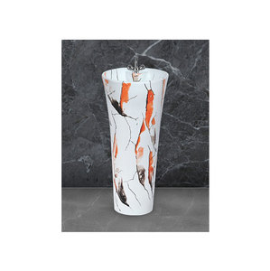 อ่างล้างหน้าเซรามิกแบบหลุมเดียวอุปกรณ์สุขภัณฑ์แบบวงรีเคลือบเงามันวาวดีไซน์หรูหราทันสมัย - Product Image 1