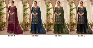 Haut en Georgette lourd avec travail Zarkan, Georgette lourd avec bas plazo, Dupatta en Georgette lourd - Product Image 4