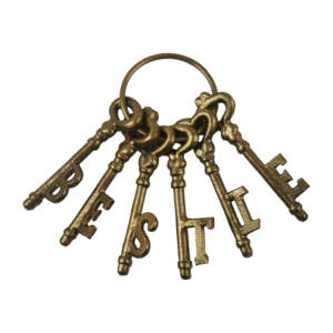 Ramo de llaves decorativas Vintage para decoración de mesa encanto ortografía BESTIE título en forma de oro rústico acabado decorativo para el hogar - Product Image 2