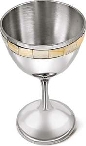 Copa de Vino Moderna y Ecológica con Incrustaciones de Latón de Lujo, Copa Dorada con Diseño de Azulejos para Pascua, Bar y Decoración - Product Image 2