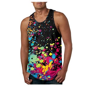 Logo personnalisé imprimé coton hommes élégant débardeurs gym fitness coupe carrée muscle côtes singulet pour hommes confortable débardeur - Product Image 3