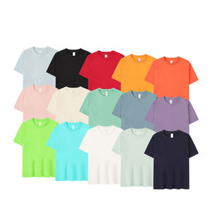 Offre Spéciale été hommes 205GSM 100% coton surdimensionné col rond T-Shirt décontracté unisexe écran couleur unie avec épaule tombante - Product Image 1