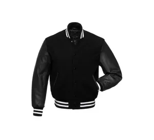 Unieke Ontwerp Mannen Varsity Jassen Gepersonaliseerde Lederen Mouwen Polyester / Nylon Winter Varsity Jacket