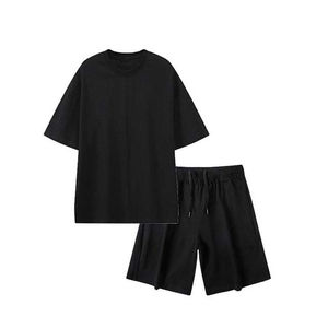 Conjunto de camiseta y pantalones cortos para hombre de High Street, conjunto de pantalones cortos para correr de dos piezas con logotipo personalizado de verano para hombre, conjunto de camisetas y pantalones cortos de Fitness - Product Image 5