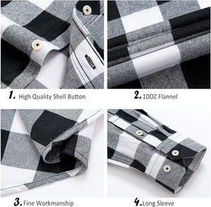 Chemise en flanelle pour homme, chemise à carreaux décontractée, vêtements d'hiver et d'automne - Product Image 2