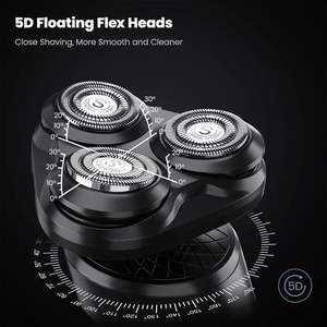 Afeitadora Eléctrica Rotativa Recargable para Hombre, Impermeable, para Uso en Seco y Húmedo, Recortadora de Barba con Pantalla LED, Bloqueo de Viaje, Triple Cuchilla, para Uso en Autocaravanas - Product Image 6