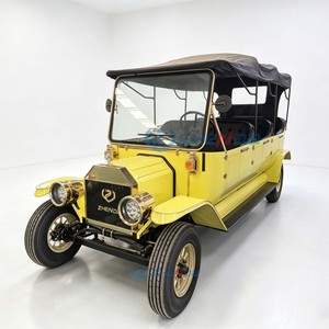 Voiture de tourisme électrique jaune 8 places ZHENDA, chariot de golf classique, couleur personnalisée, homologuée pour la route, batterie au plomb-acide, véhicule de tourisme - Product Image 1