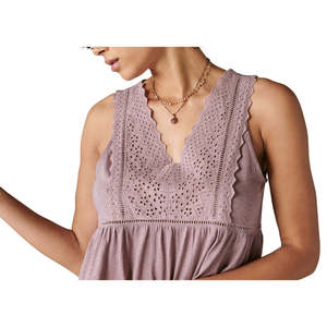 Canotta da donna Lucky Brand rosa in pizzo senza maniche, traspirante, in maglia, con fantasia floreale, a righe o animalier, per uso casual, palestra o personalizzato - Product Image 2