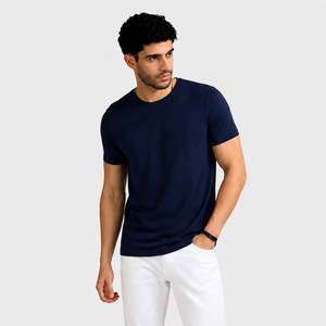 Camiseta Básica de Verano, Cuello Redondo, Corte Holgado, Color Sólido, Ligera, 220 GSM - Product Image 2