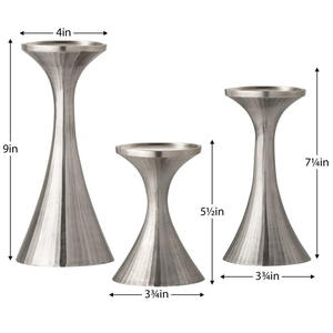 Top Trending Metal <b>Pillar</b> Candle Holder Holder Set Silver Finished Handmade for Wedding Dinner Table <b>Lighting</b> Decor - Product Image 6