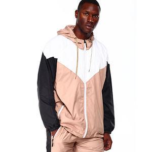 Conjuntos de Chaqueta y Pantalones Cortavientos con Capucha y Estampado Personalizado de Marca Privada, Traje Deportivo Informal de Poliéster Ligero de 2 Piezas para Hombre - Product Image 5