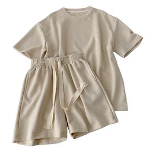 Ensemble t-shirts et shorts col rond pour homme, streetwear, hauts d'été décontractés, ensemble de vêtements pour garçons, logo personnalisé, jersey en coton pour homme - Product Image 5