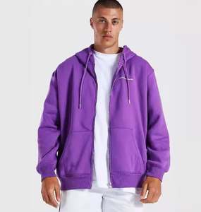 Sweat à capuche zippé et élégant pour hommes avec impression bouffante Sweat à capuche zippé américain personnalisé doublé thermique pour l'hiver Style Hip Hop - Product Image 2